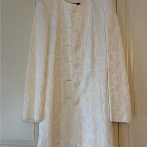 Classic Women's White Textured Coat